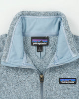 Patagonia Women's Marl Misty Blue Better Sweater Quarter-Zip Fleece - S