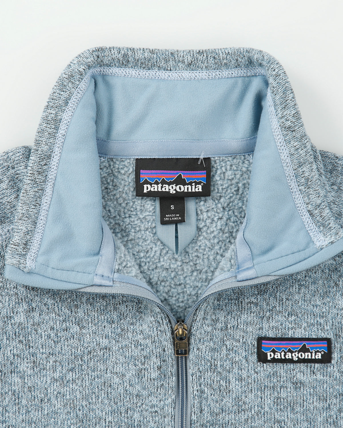 Patagonia Women's Marl Misty Blue Better Sweater Quarter-Zip Fleece - S
