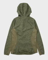 Vintage The North Face Women's Khaki Soft Shell Asymmetric Zip-Up Fleece Hoodie - M