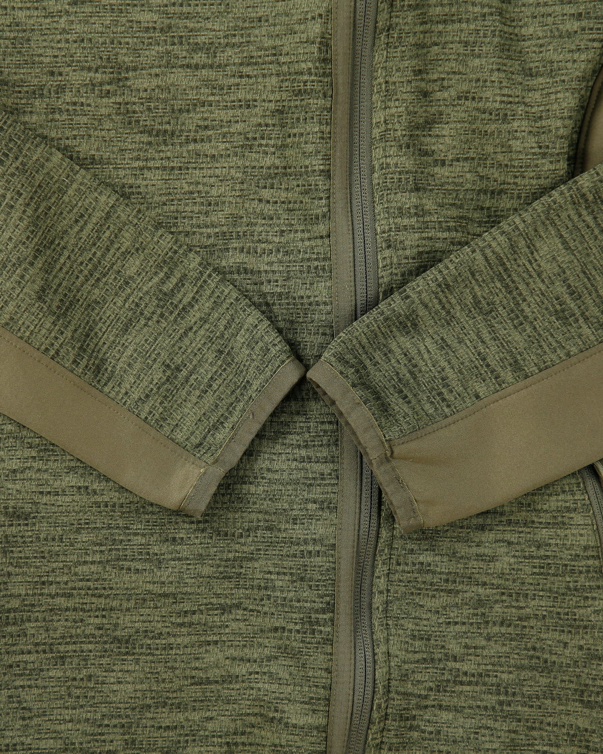 Vintage The North Face Women's Khaki Soft Shell Asymmetric Zip-Up Fleece Hoodie - M