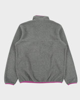 Patagonia Women's Grey/Hot Pink Synchilla Snap-T Pullover Fleece - M