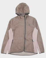 Vintage The North Face Women's Quail Grey Arcata Asymmetric Full-ZIp Fleece Hoodie - XL
