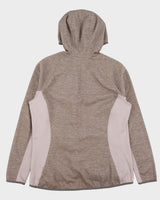 Vintage The North Face Women's Quail Grey Arcata Asymmetric Full-ZIp Fleece Hoodie - XL