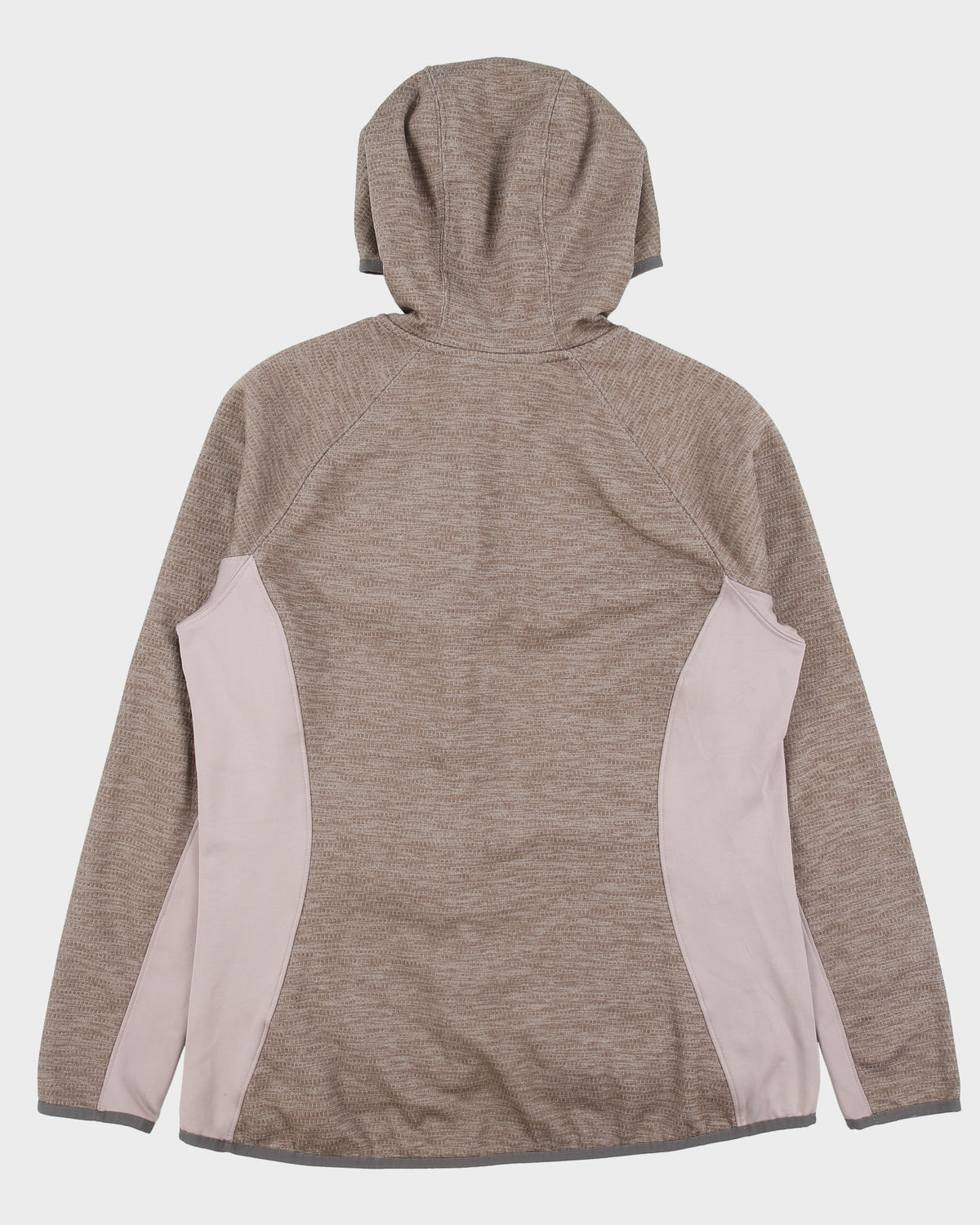 Vintage The North Face Women's Quail Grey Arcata Asymmetric Full-ZIp Fleece Hoodie - XL
