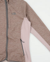 Vintage The North Face Women's Quail Grey Arcata Asymmetric Full-ZIp Fleece Hoodie - XL
