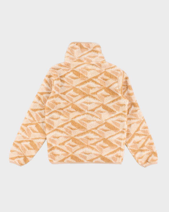 Women's Orange Patterned Billabong Half Zip Fleece - M