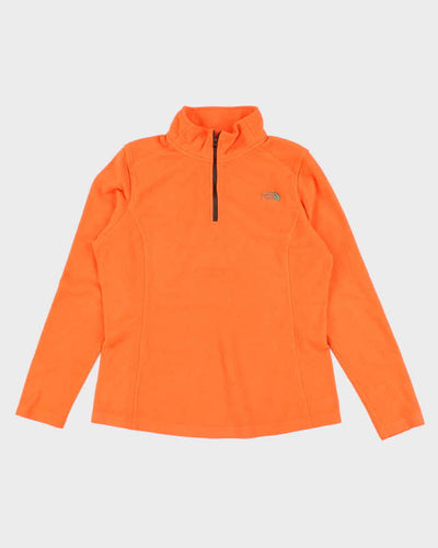 Womens Neon Orange The North Face Quarter Zip Fleece - L