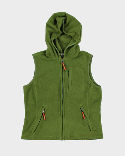 Eddie Bauer Green Sleeveless Hooded Fleece - M