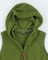 Eddie Bauer Green Sleeveless Hooded Fleece - M