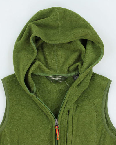 Eddie Bauer Green Sleeveless Hooded Fleece - M