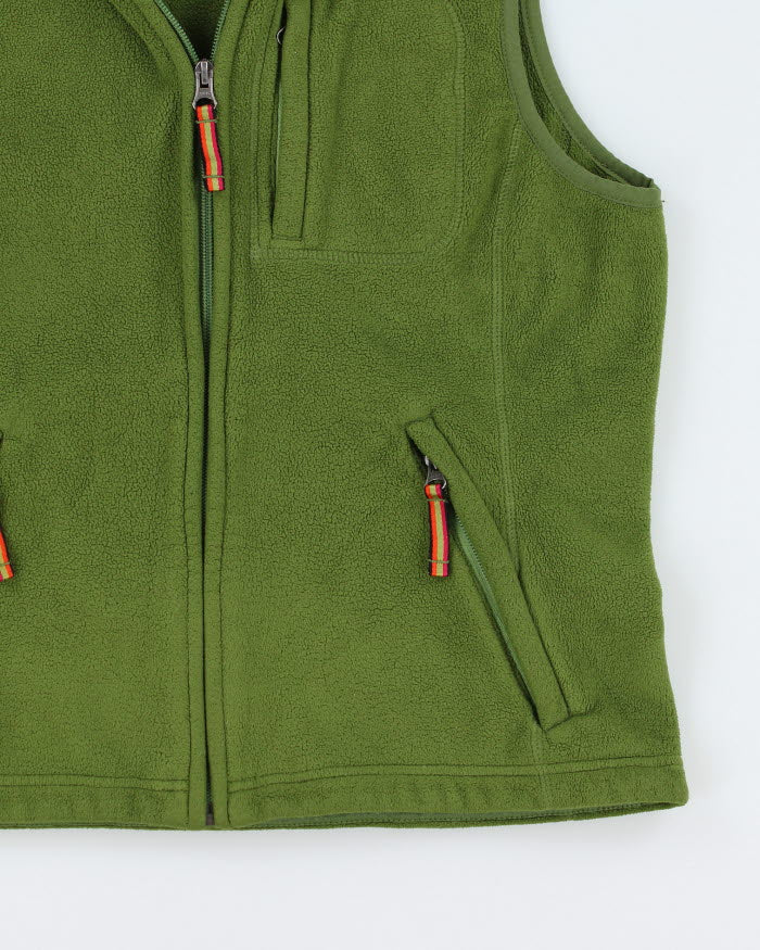 Eddie Bauer Green Sleeveless Hooded Fleece - M