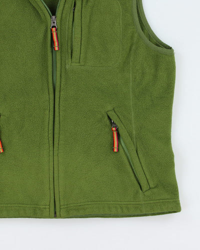 Eddie Bauer Green Sleeveless Hooded Fleece - M