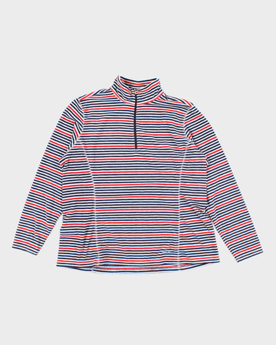 Eddie Bauer Striped Quarter-Zip Fleece - XL