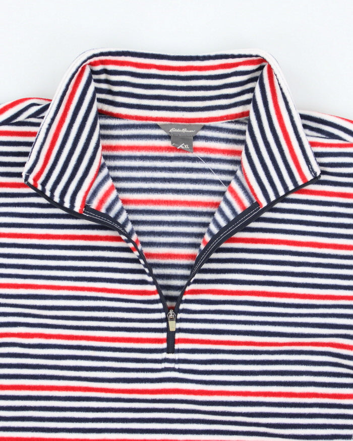 Eddie Bauer Striped Quarter-Zip Fleece - XL