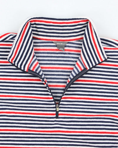 Eddie Bauer Striped Quarter-Zip Fleece - XL