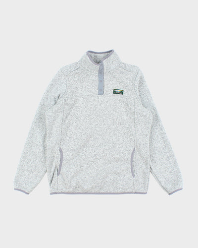 L.L.Bean Grey Quarter-Button Fleece - L