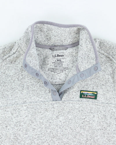 L.L.Bean Grey Quarter-Button Fleece - L