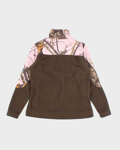 Vintage Women's Pink Real Tree Camouflage Full Zip Fleece - S