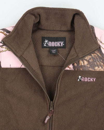 Vintage Women's Pink Real Tree Camouflage Full Zip Fleece - S