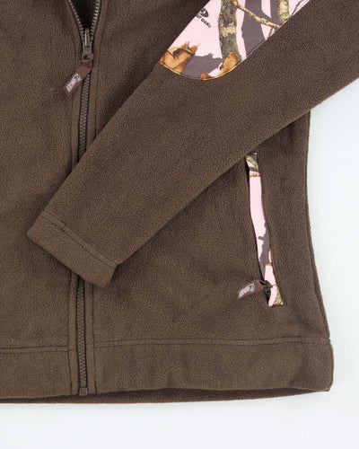 Vintage Women's Pink Real Tree Camouflage Full Zip Fleece - S