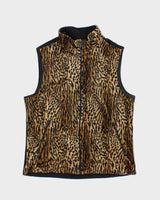 Vintage Y2k 00s Leopard Print Sleeveless Fleece - L
