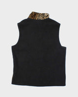 Vintage Y2k 00s Leopard Print Sleeveless Fleece - L