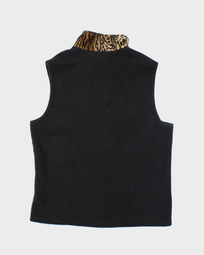 Vintage Y2k 00s Leopard Print Sleeveless Fleece - L
