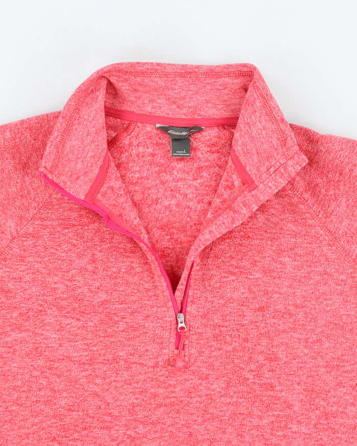 Vintage Eddie Bauer Pink Quarter-Zip Fleece - L
