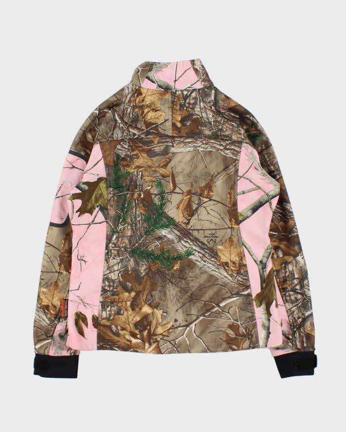 Vintage 00s Women's Browning Real Tree Camo Baby Pink Full-Zip Fleece - M