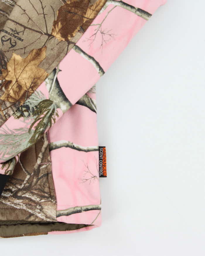 Vintage 00s Women's Browning Real Tree Camo Baby Pink Full-Zip Fleece - M