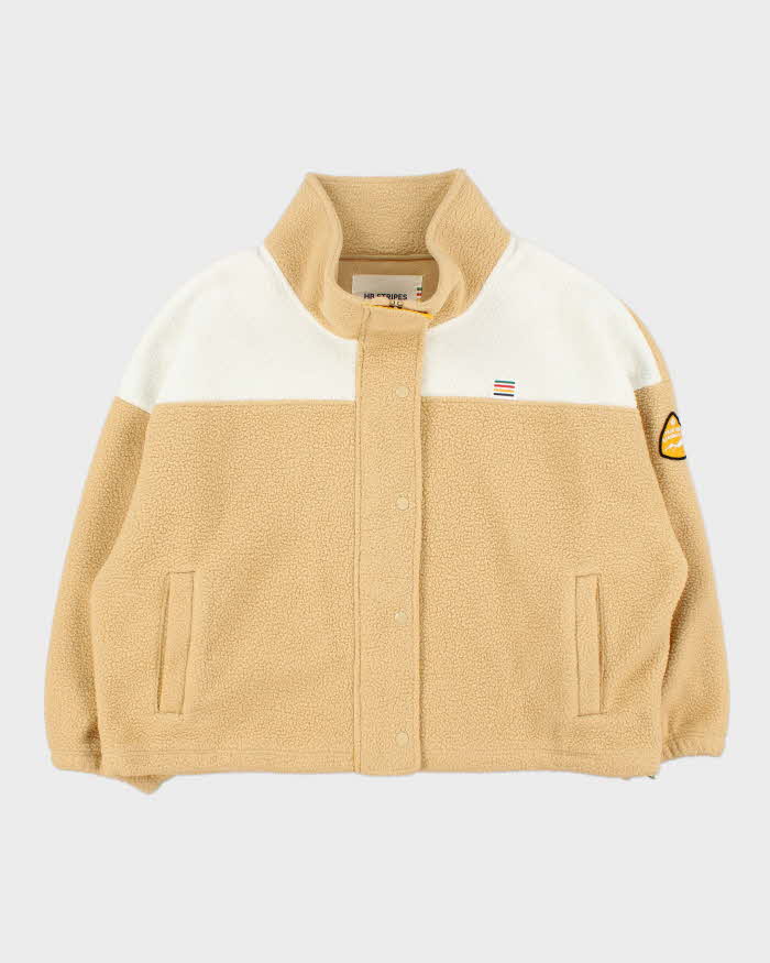 Hudson's Bay Company HB Stripes Women's Oversized Boxy Teddy Full-Zip Fleece - XL