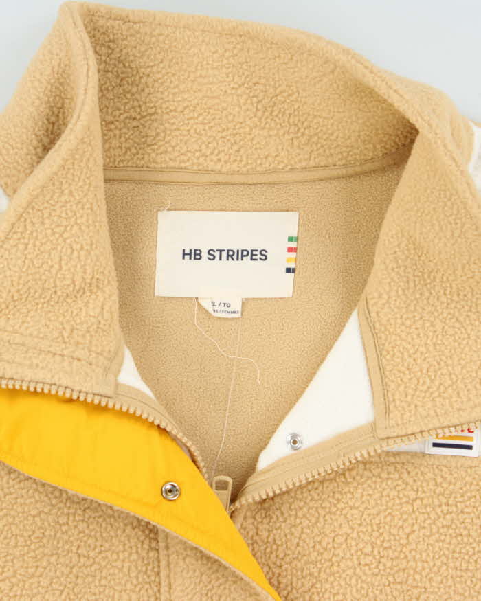 Hudson's Bay Company HB Stripes Women's Oversized Boxy Teddy Full-Zip Fleece - XL