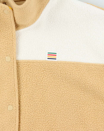 Hudson's Bay Company HB Stripes Women's Oversized Boxy Teddy Full-Zip Fleece - XL