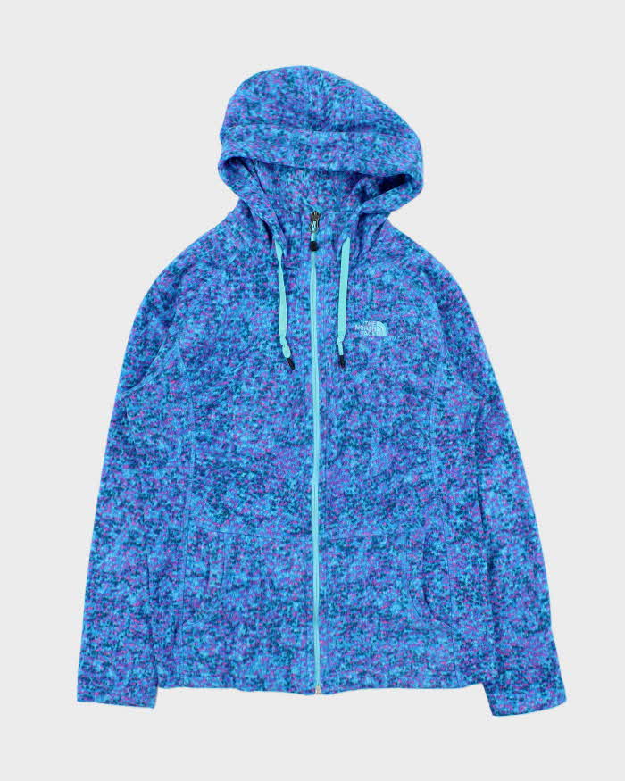 Vintage The North Face Women's Patterned Full-Zip Hooded Fleece - L