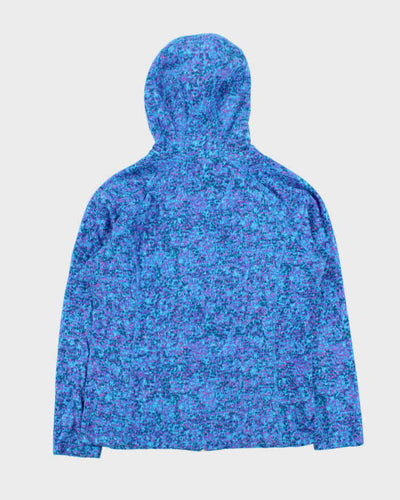 Vintage The North Face Women's Patterned Full-Zip Hooded Fleece - L