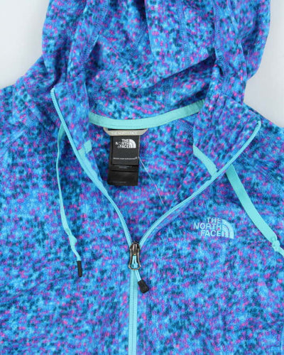Vintage The North Face Women's Patterned Full-Zip Hooded Fleece - L