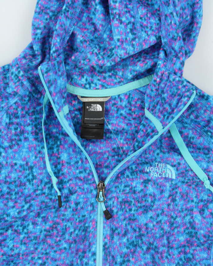 Vintage The North Face Women's Patterned Full-Zip Hooded Fleece - L