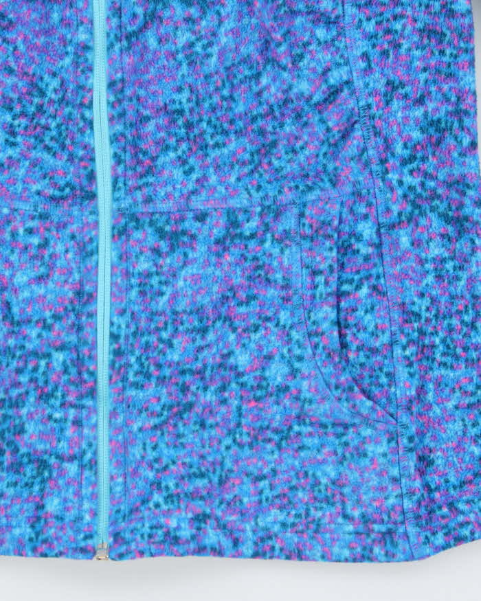 Vintage The North Face Women's Patterned Full-Zip Hooded Fleece - L