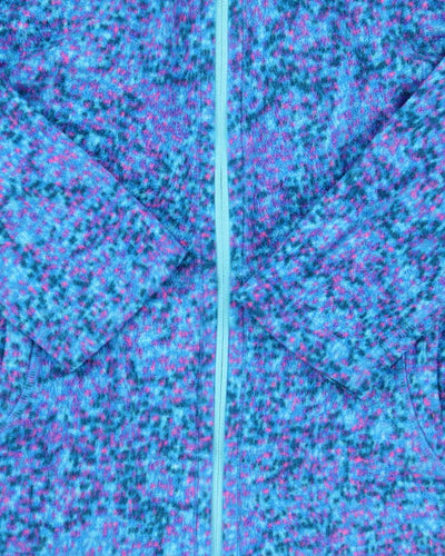 Vintage The North Face Women's Patterned Full-Zip Hooded Fleece - L