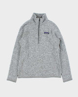 Vintage Patagonia Women's Marl Grey Quarter-Zip Fleece - S