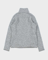 Vintage Patagonia Women's Marl Grey Quarter-Zip Fleece - S