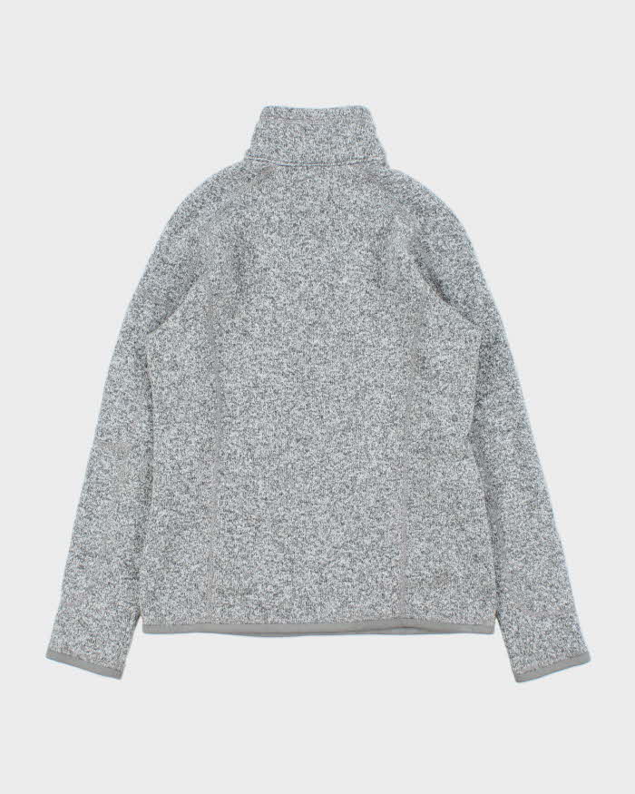 Vintage Patagonia Women's Marl Grey Quarter-Zip Fleece - S