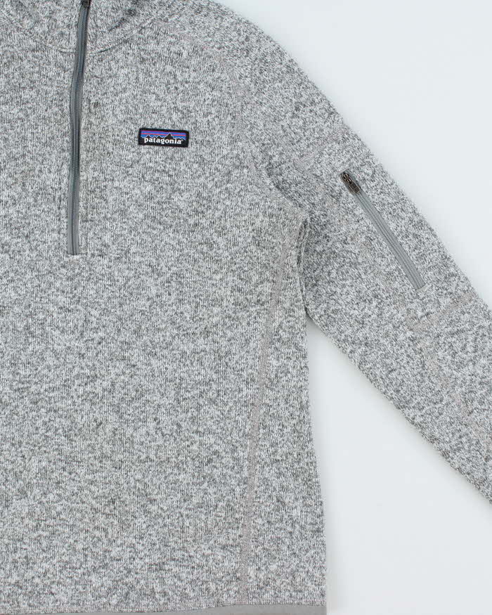 Vintage Patagonia Women's Marl Grey Quarter-Zip Fleece - S