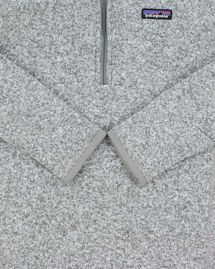 Vintage Patagonia Women's Marl Grey Quarter-Zip Fleece - S