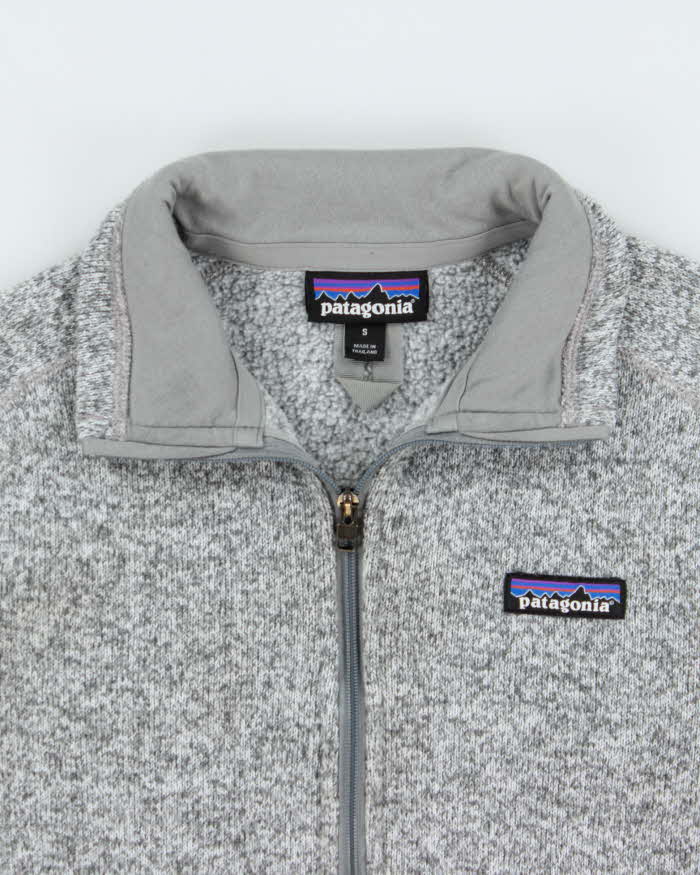 Vintage Patagonia Women's Marl Grey Quarter-Zip Fleece - S