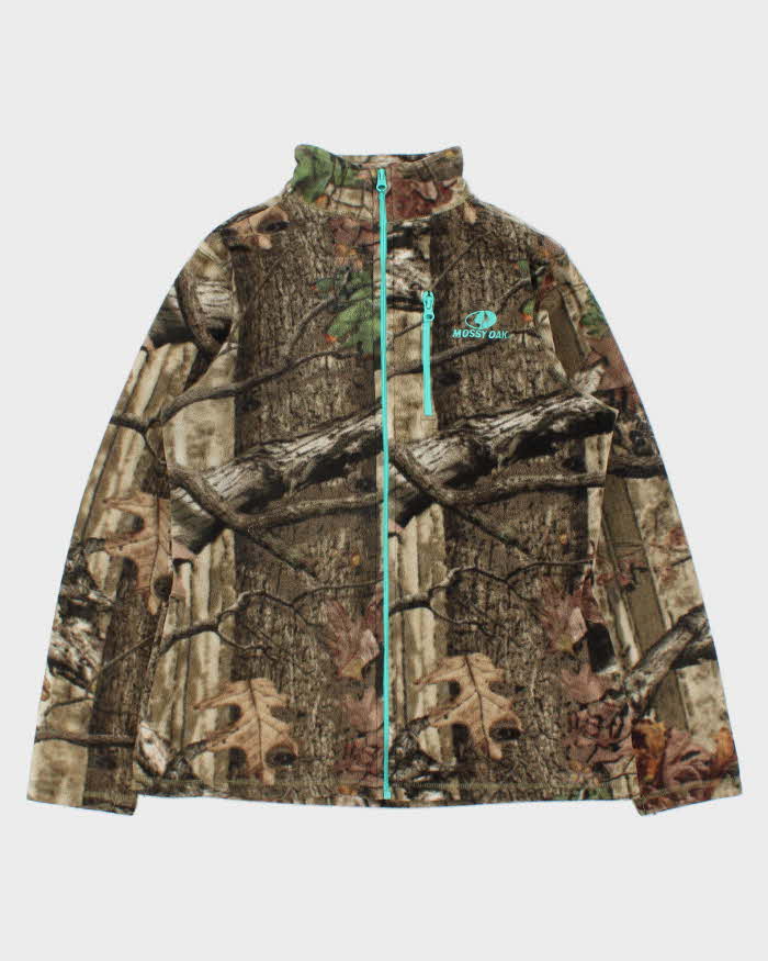 Vintage Y2K 00s Mossy Oak Break Up Infinity Women's Realtree Camo Full-Zip Fleece - M