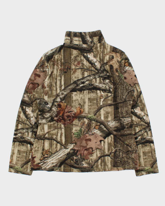 Vintage Y2K 00s Mossy Oak Break Up Infinity Women's Realtree Camo Full-Zip Fleece - M