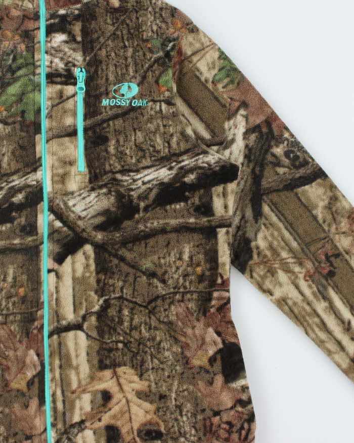 Vintage Y2K 00s Mossy Oak Break Up Infinity Women's Realtree Camo Full-Zip Fleece - M