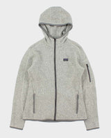 Vintage Patagonia Women's Marl Grey 'Better Sweater' Hooded Full-Zip Fleece - M