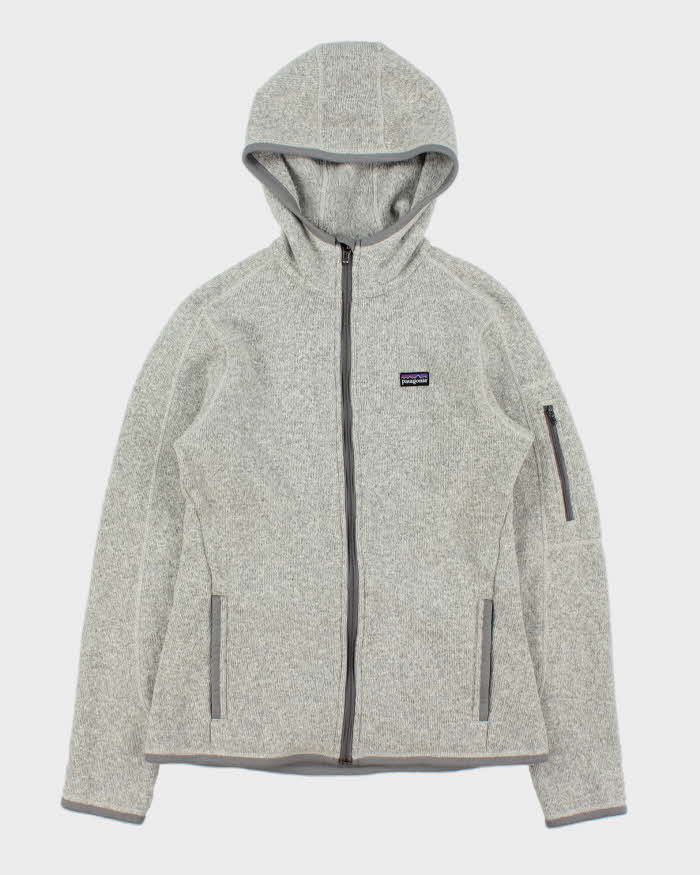 Vintage Patagonia Women's Marl Grey 'Better Sweater' Hooded Full-Zip Fleece - M